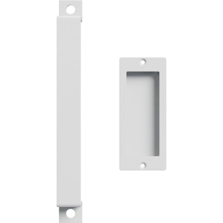 EKENA MILLWORK 11" Pull Handle & 6" Flush Pull for 1 3/4" Doors, Rocket White GB6001PP4116RW